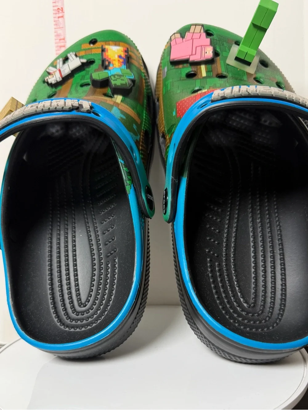 CROCS Kids Green Minecraft Clog with Blue Strap